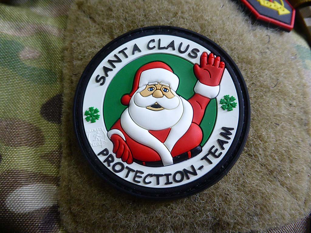 Santa Claus Protection Team Patch, fullcolor / 3D Rubber Patch