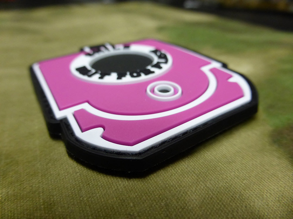 Smile and Wait for Flash Patch, pink / 3D Rubber patch