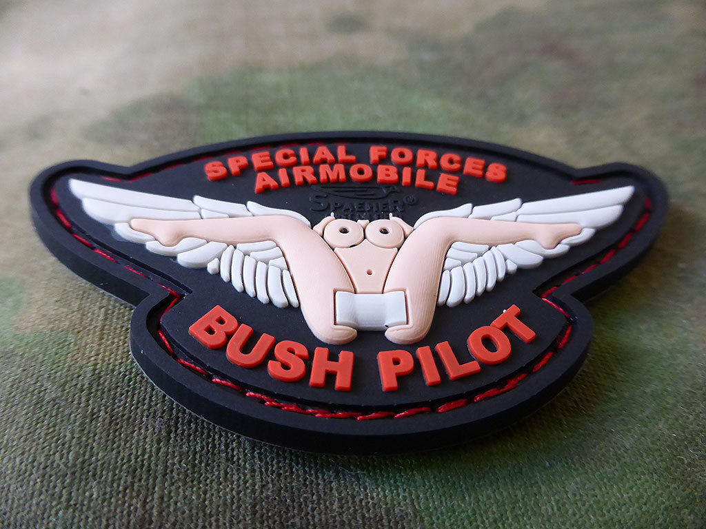 Patch d'aile de pilote de brousse, patch en caoutchouc polychrome / 3D