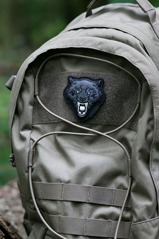 Angry Wolf Head Patch, grau / 3D Rubber Patch - Patch Snatched