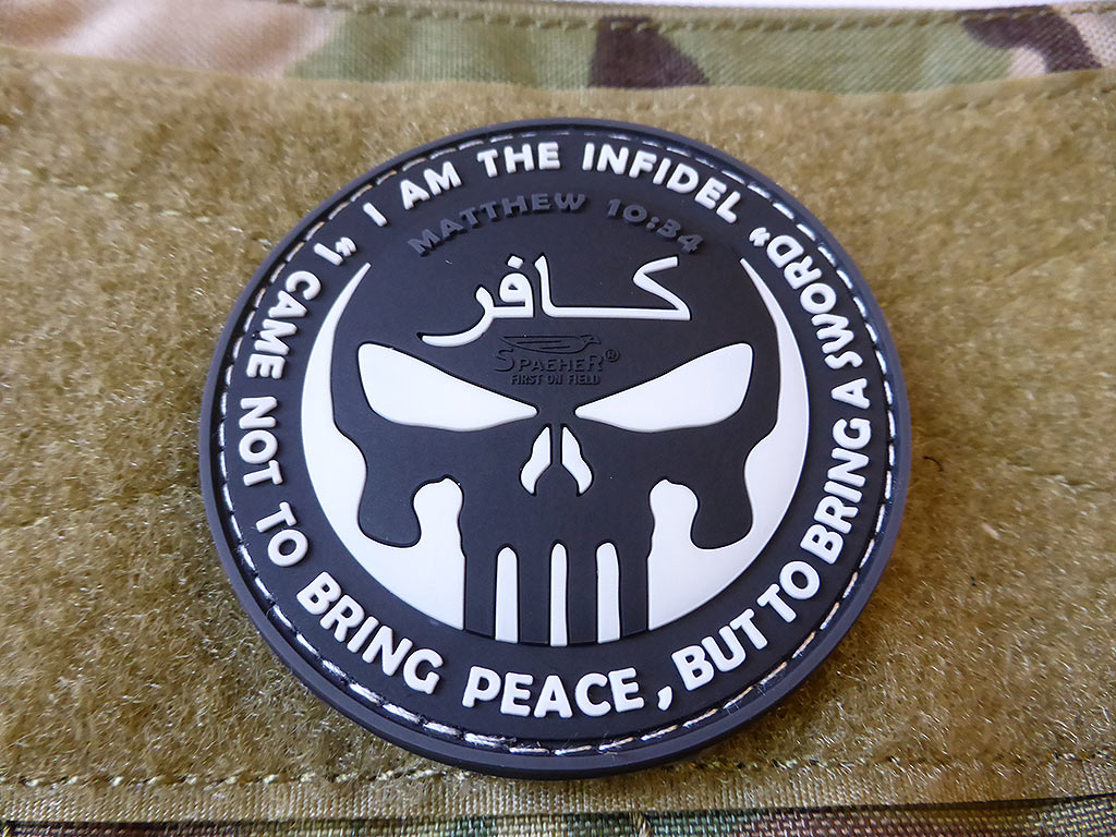 LE Patch INFIDEL PUNISHER, swat / Patch en caoutchouc 3D