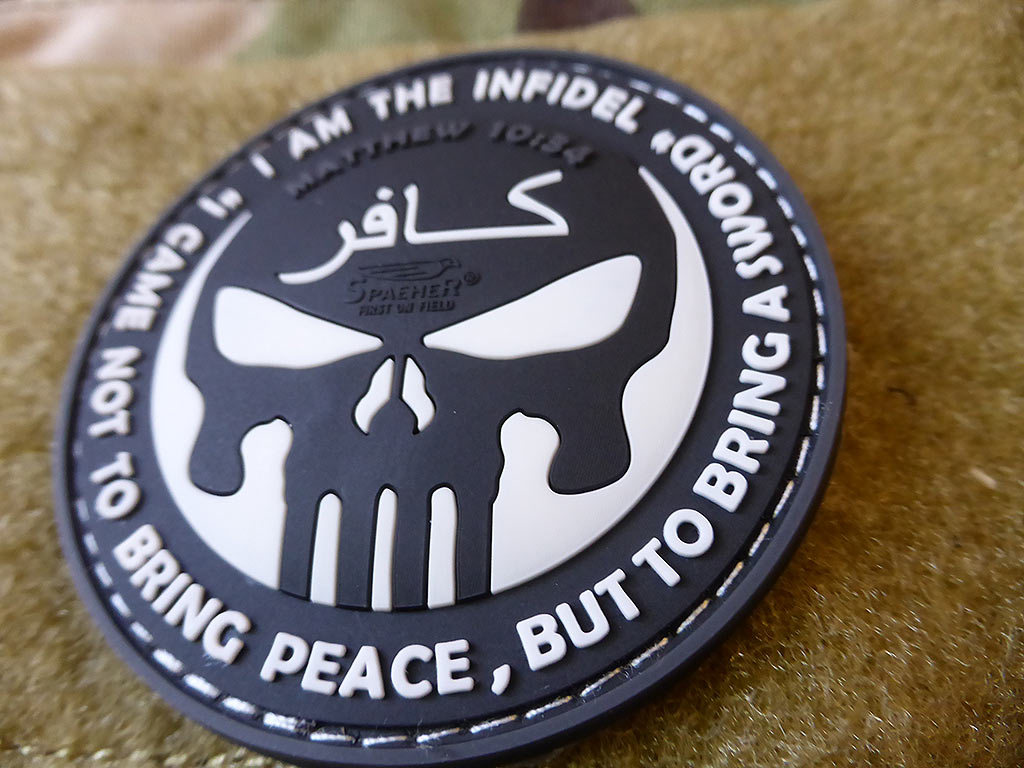 LE Patch INFIDEL PUNISHER, swat / Patch en caoutchouc 3D