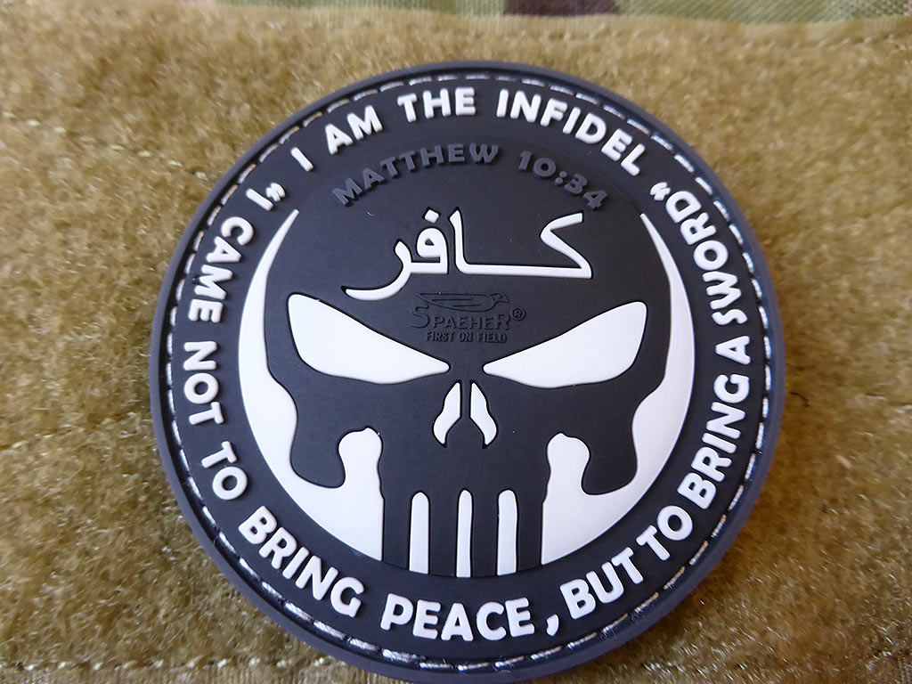 LE Patch INFIDEL PUNISHER, swat / Patch en caoutchouc 3D