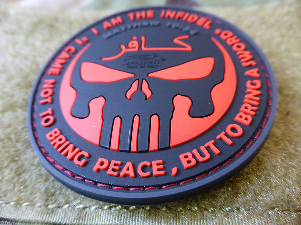 LE Patch INFIDEL PUNISHER, patch en caoutchouc blackmedic / 3D