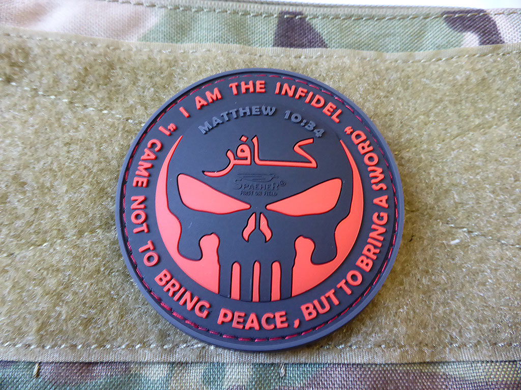 LE Patch INFIDEL PUNISHER, patch en caoutchouc blackmedic / 3D