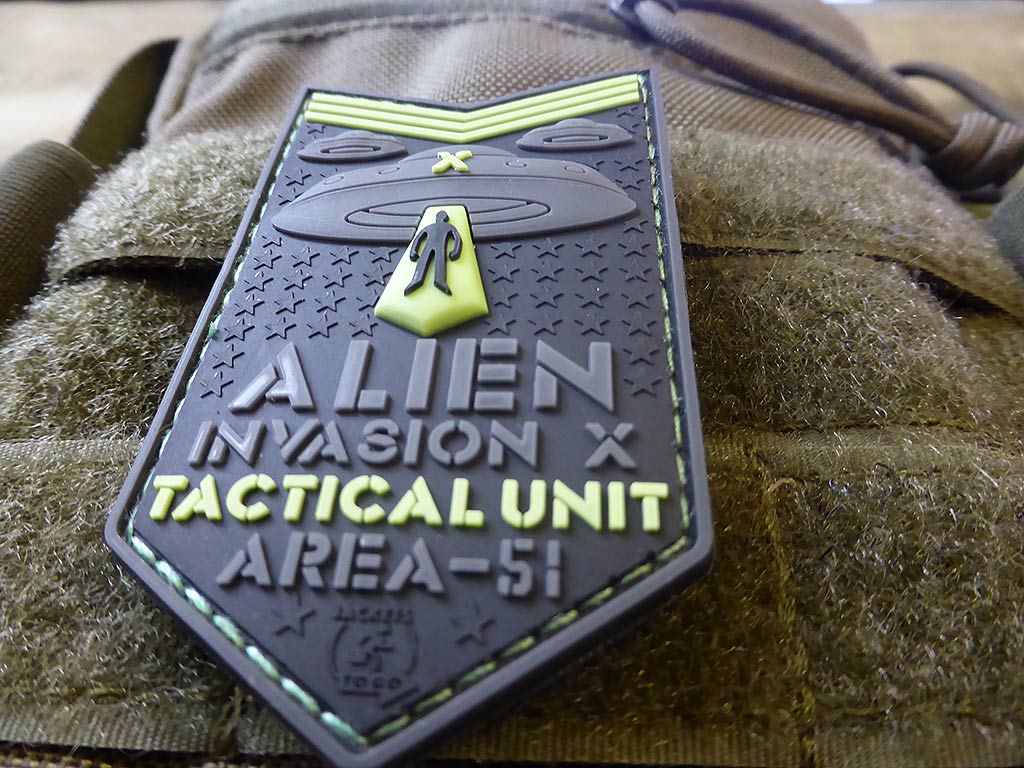 ALIEN INVASION X-Files, Patch für taktische Einheiten, AREA-51, Marine-Gid / 3D-Gummi-Patch