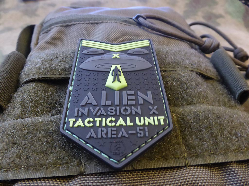 ALIEN INVASION X-Files, Tactical Unit Patch, AREA-51, naval gid / 3D Rubber Patch