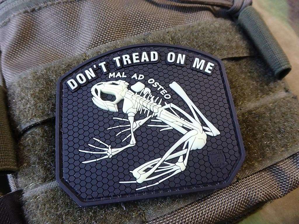 DON´T TREAD ON ME FROG Patch, gid / 3D Rubber Patch