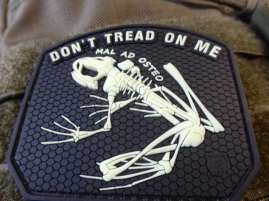 DON´T TREAD ON ME FROG Patch, gid / 3D Rubber Patch