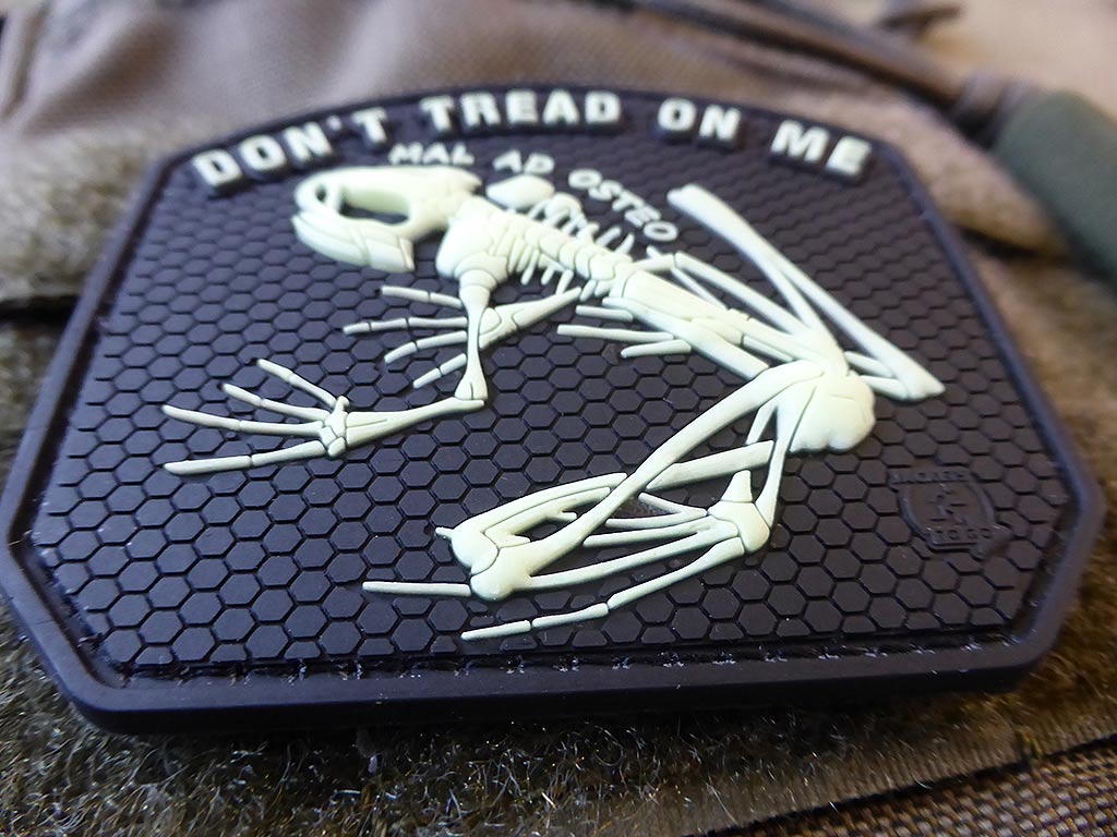 DON´T TREAD ON ME FROG Patch, gid / 3D Rubber Patch