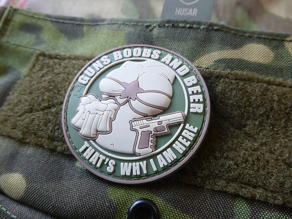 Guns Boobs and Beer Patch, multicam / 3D Rubber Patch