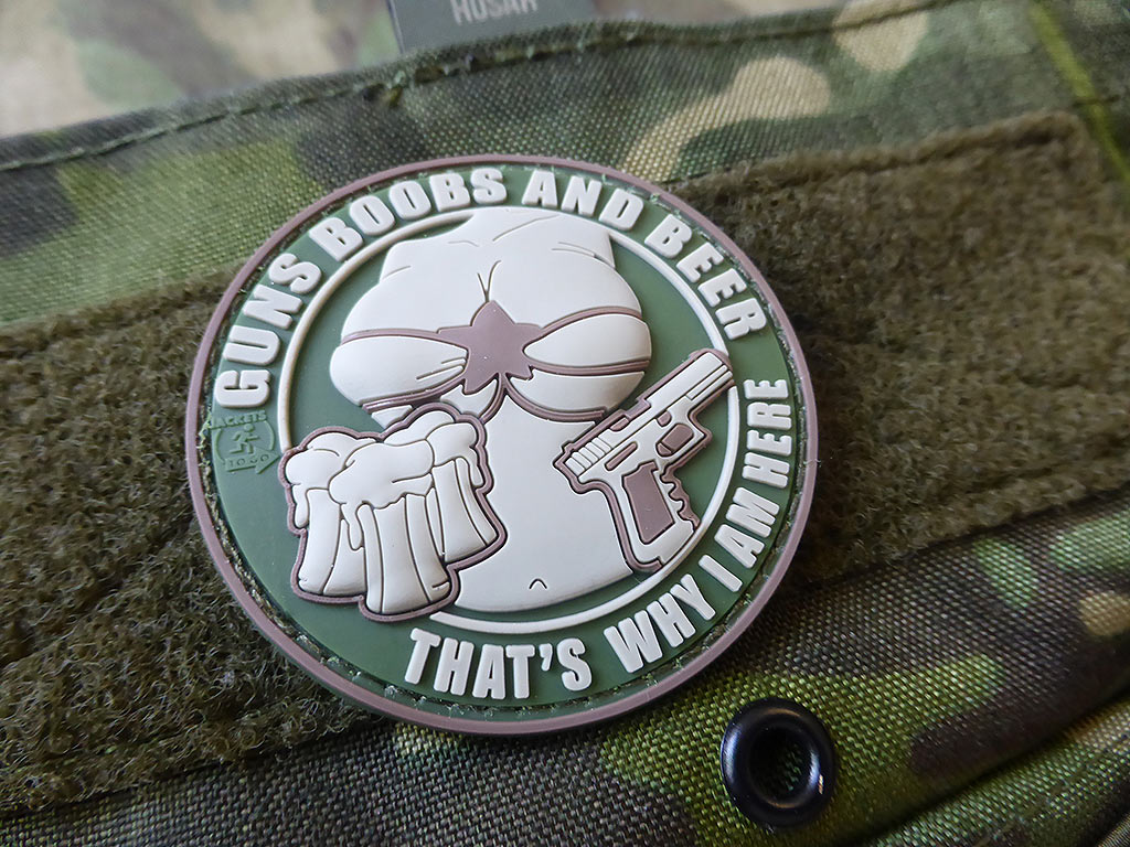 Guns Boobs and Beer Patch, multicam / 3D Rubber Patch