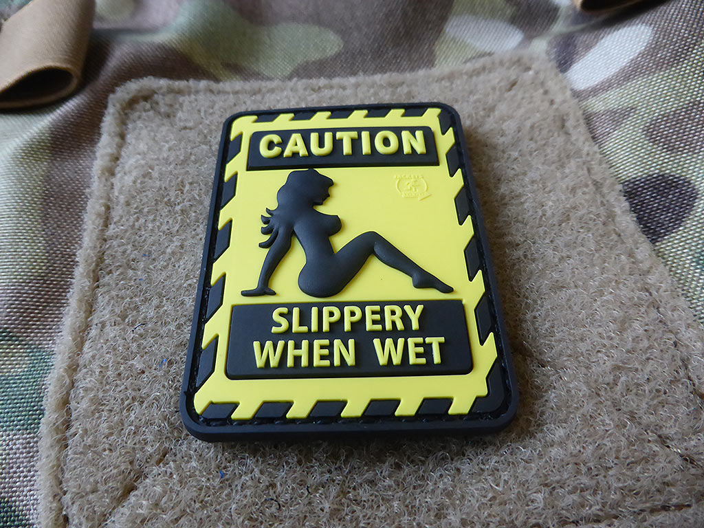 SLIPPERY WHEN WET Patch / 3D Rubber Patch - Patch Snatched