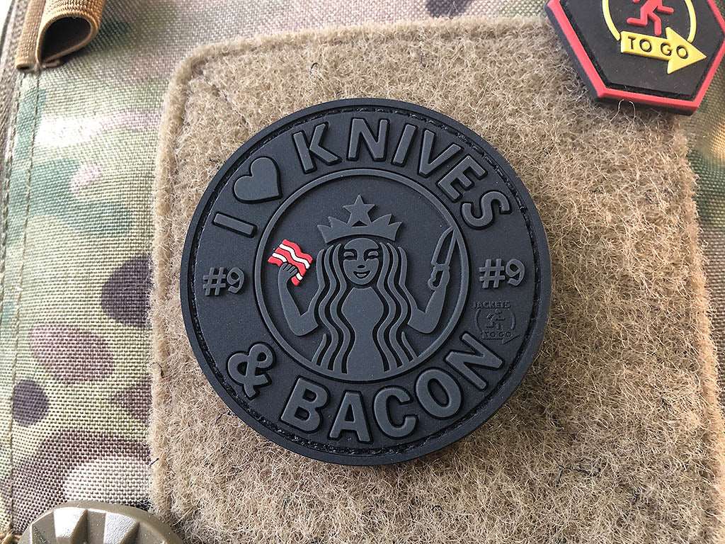 #9 I love Knives and Bacon Patch, blackops / 3D Rubber Patch