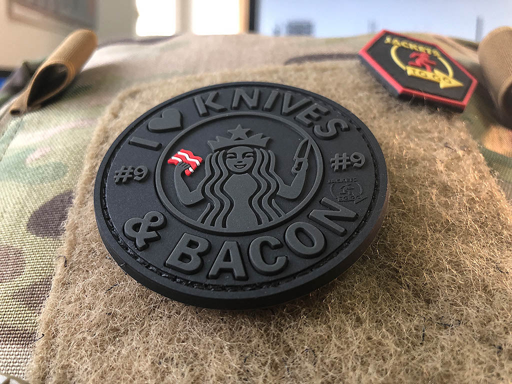 #9 I love Knives and Bacon Patch, blackops / 3D Rubber Patch