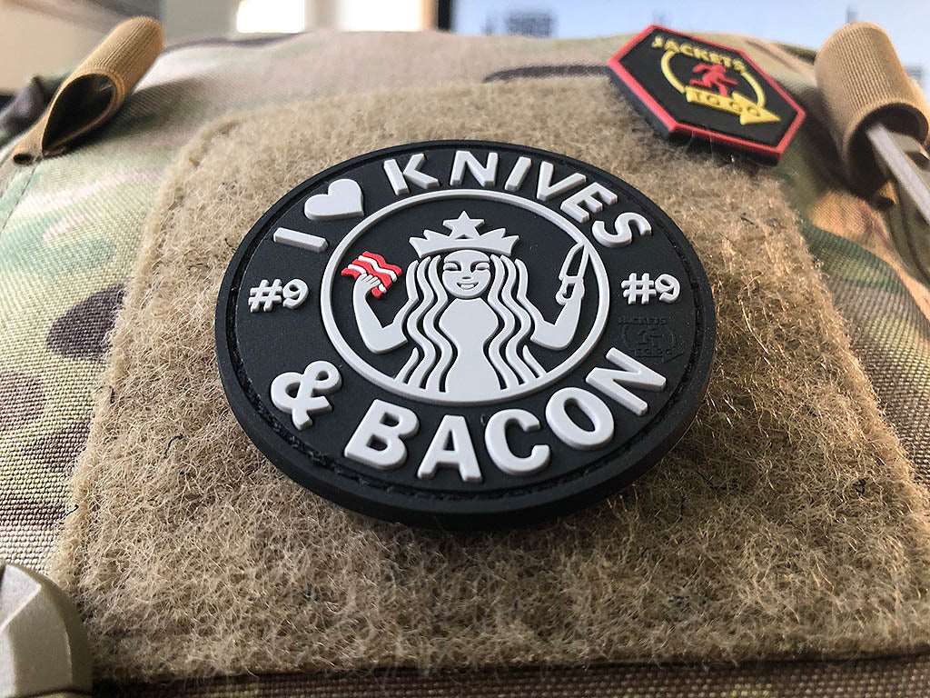 #9 I love Knives and Bacon Patch, swat / 3D Rubber Patch