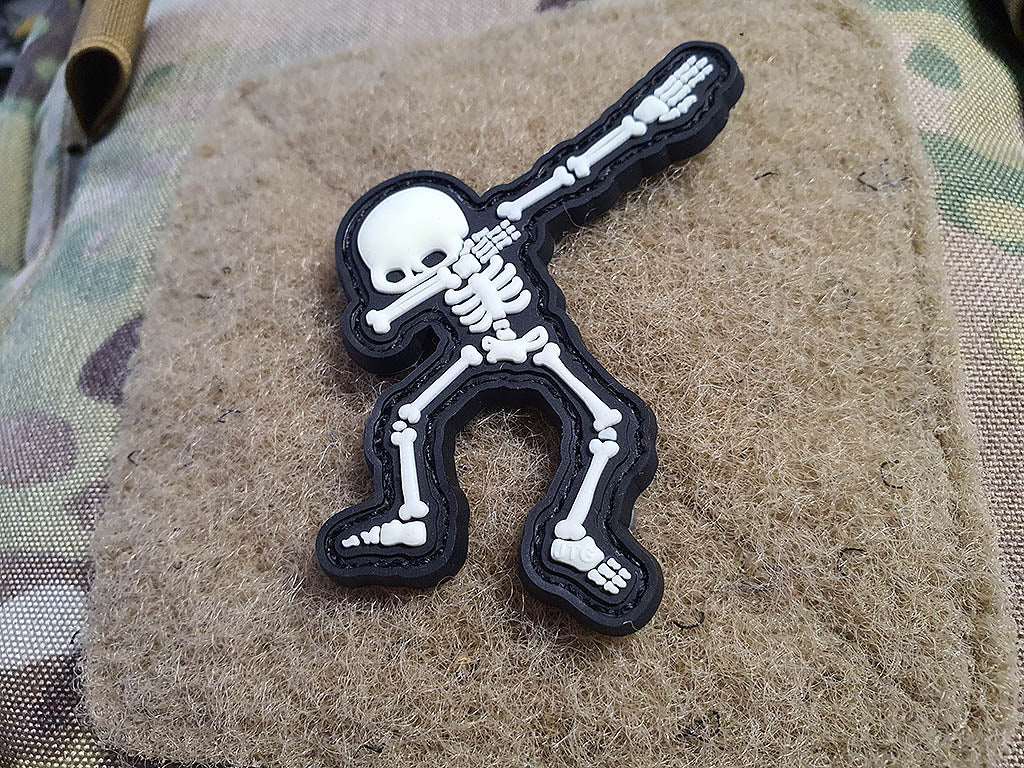 Dabbing Skeleton Patch, gid, 3D Rubber Patch