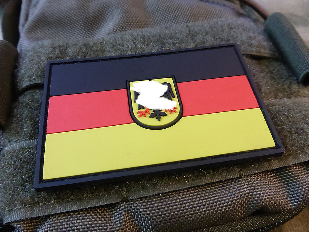 Deutschlandflagge - Patch mit Bundesadler, fullcolor / 3D Rubber Patch