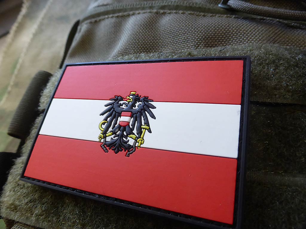 Österreich Flagge - Patch, fullcolor / 3D Rubber Patch