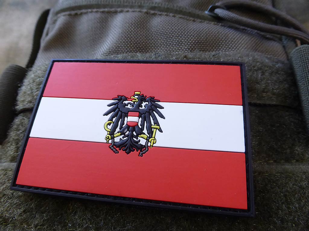 Österreich Flagge - Patch, fullcolor / 3D Rubber Patch