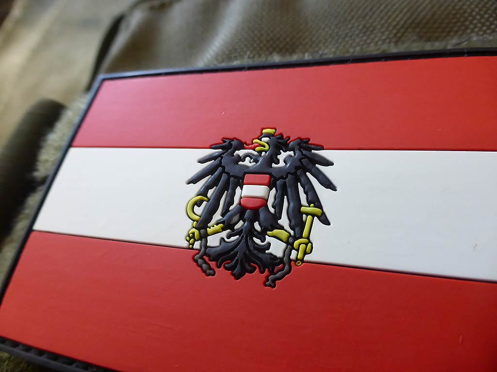 Österreich Flagge - Patch, fullcolor / 3D Rubber Patch