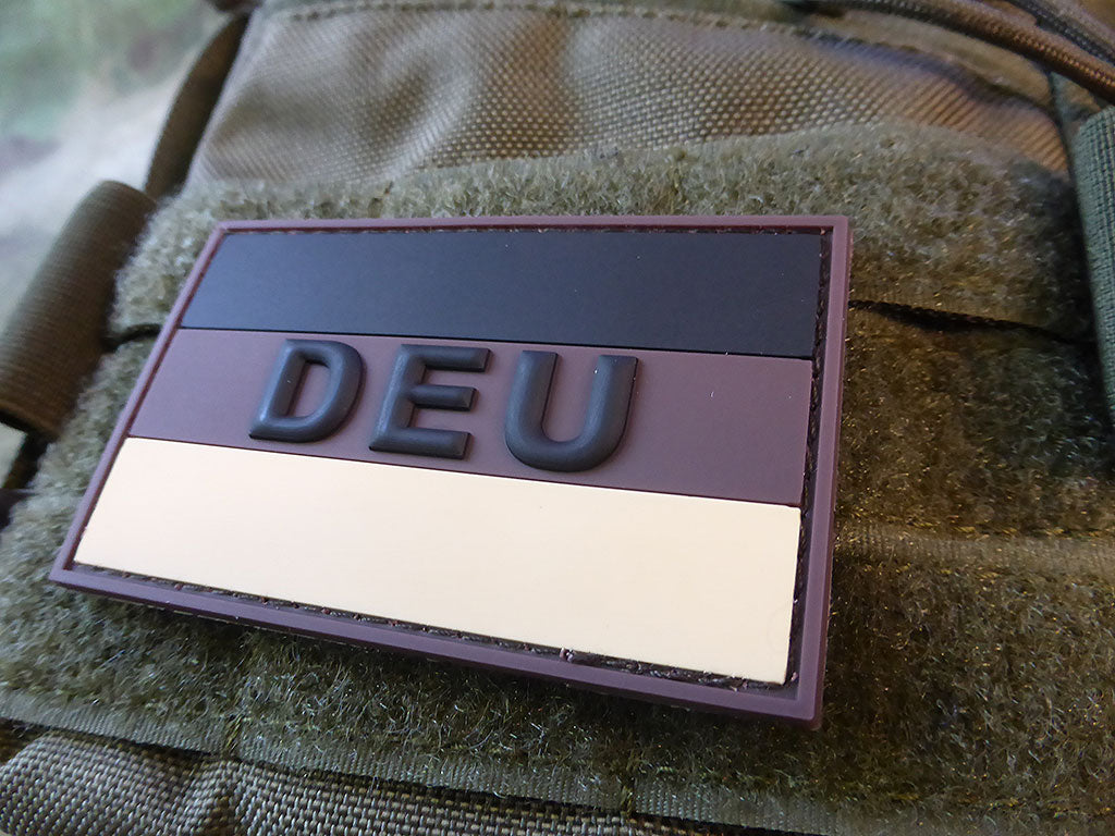 Deutschlandflagge - Patch mit DEU, Desert / 3D Rubber Patch
