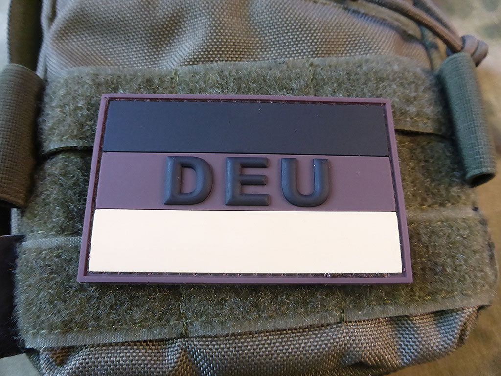 Deutschlandflagge - Patch mit DEU, Desert / 3D Rubber Patch