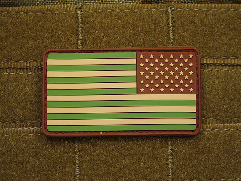USA Flag Reversed - Patch, Multicam / 3D Rubber Patch