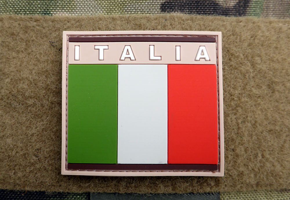 Italien Flagge - Patch, Desert / 3D Rubber Patch