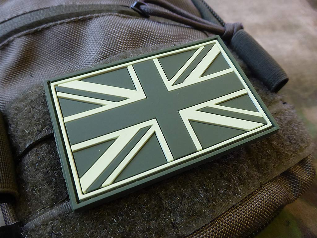 Flagge des Vereinigten Königreichs - Aufnäher, Wald / 3D-Gummi-Patch