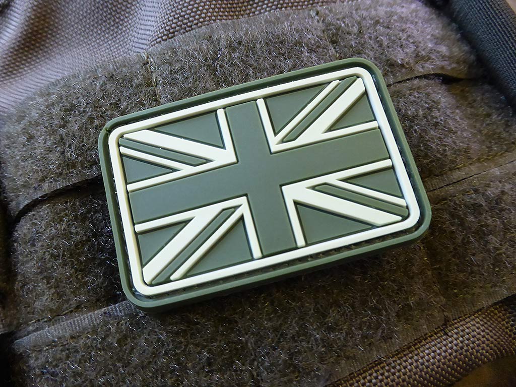 Patch drapeau du Royaume-Uni, forêt / patch en caoutchouc 3D