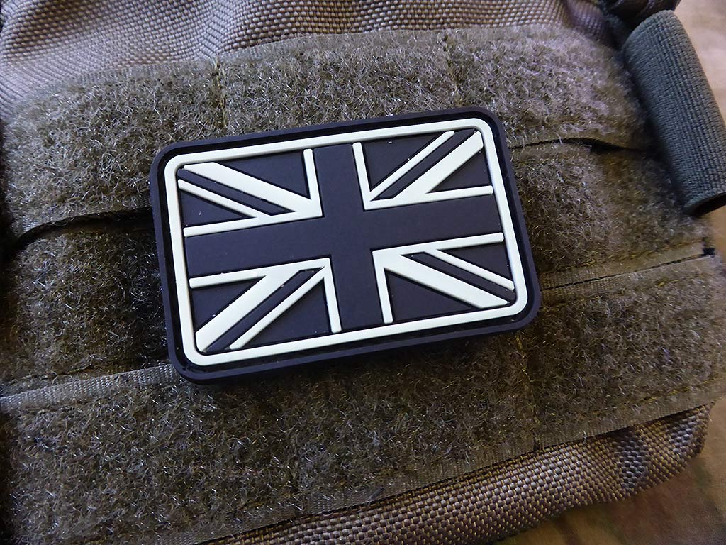 United Kingdom Flaggen Patch, glow in the dark / 3D Rubber Patch