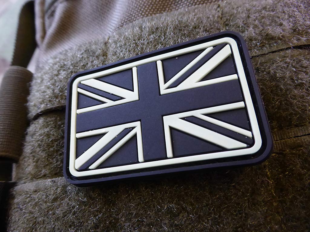 United Kingdom Flaggen Patch, glow in the dark / 3D Rubber Patch