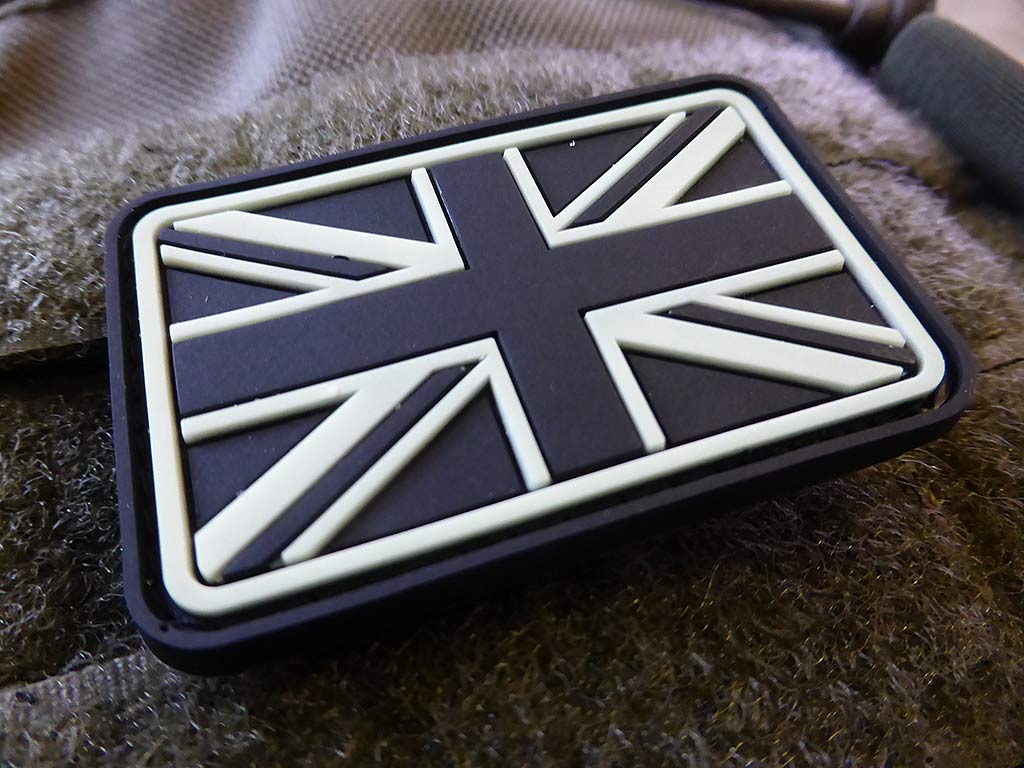 United Kingdom Flaggen Patch, glow in the dark / 3D Rubber Patch