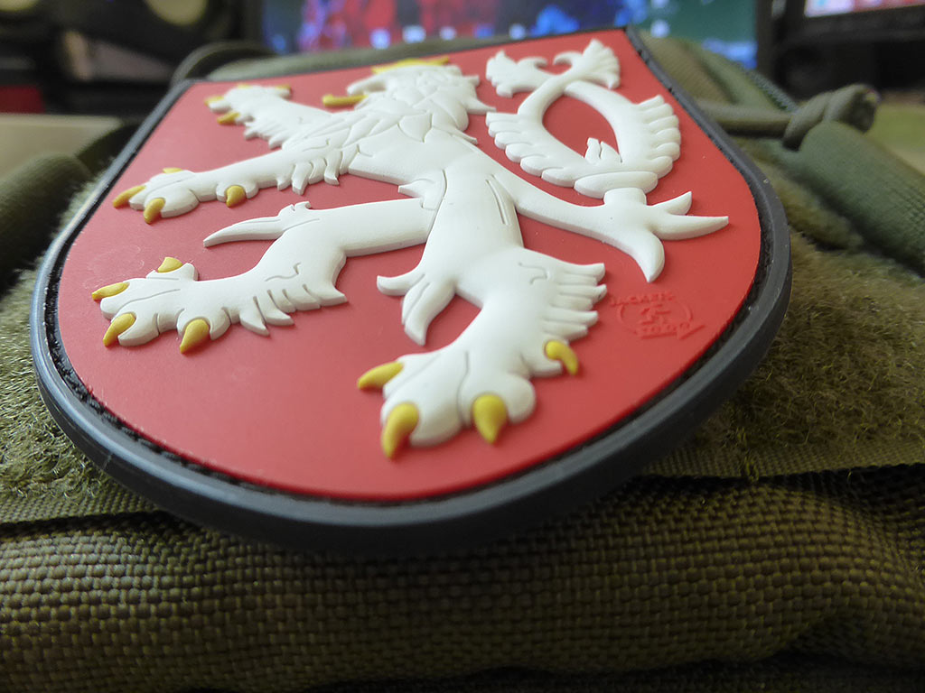 Écusson CZ Lion Shield, écusson en caoutchouc polychrome / 3D