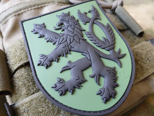 Écusson CZ Lion Shield, forêt / Écusson en caoutchouc 3D