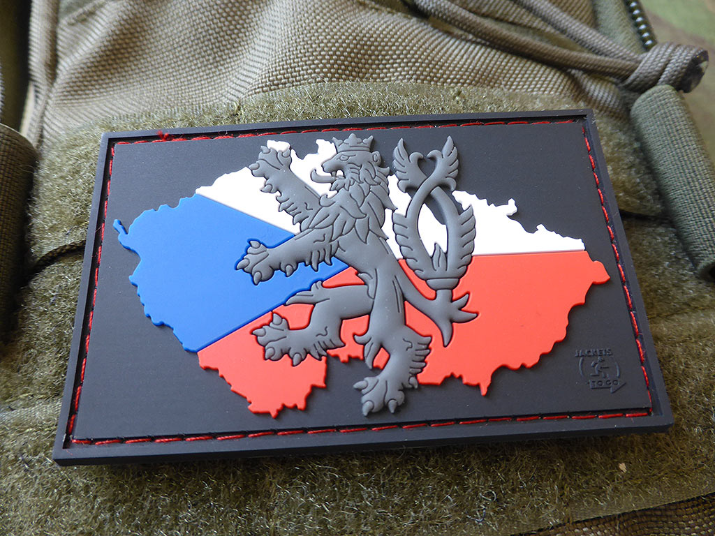 Lion CZ Flag Patch, fullcolor / 3D Rubber Patch