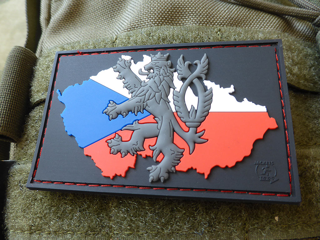 Lion CZ Flag Patch, fullcolor / 3D Rubber Patch