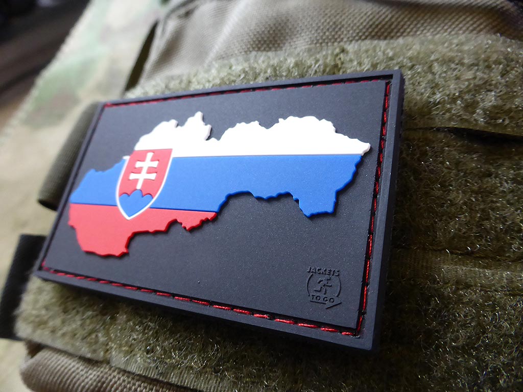 Slovakia Flag Patch special shield edition, fullcolor / 3D Rubber Patch