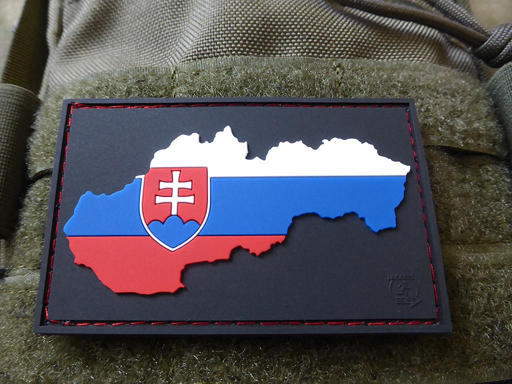 Slovakia Flag Patch special shield edition, fullcolor / 3D Rubber Patch