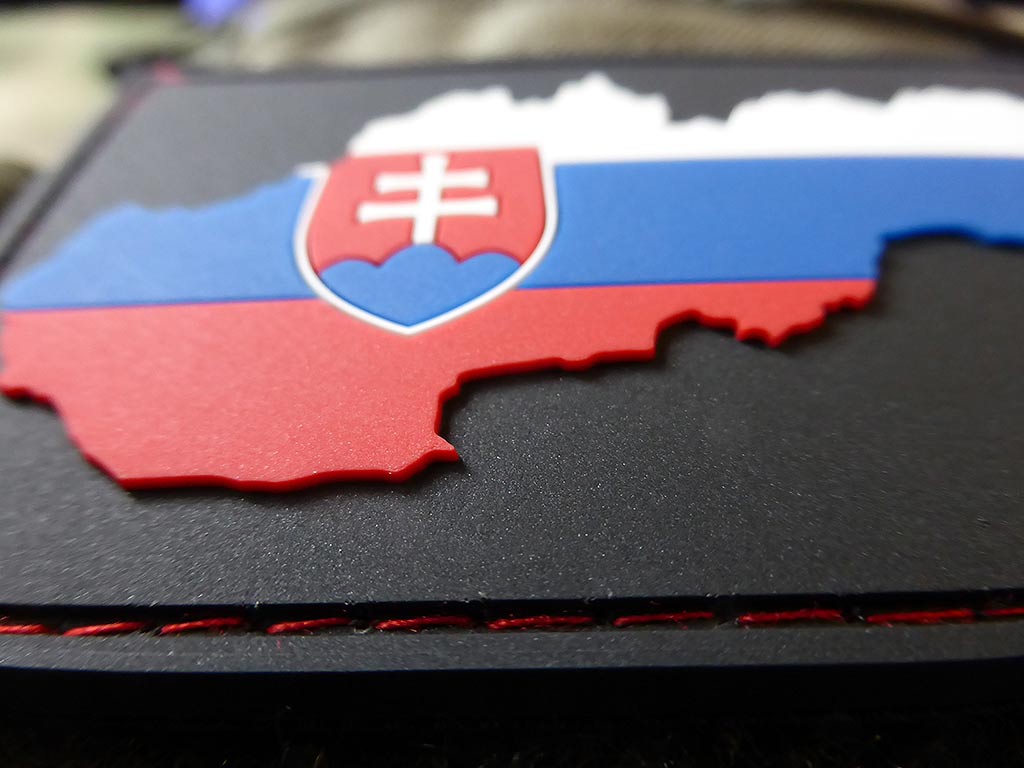Slovakia Flag Patch special shield edition, fullcolor / 3D Rubber Patch