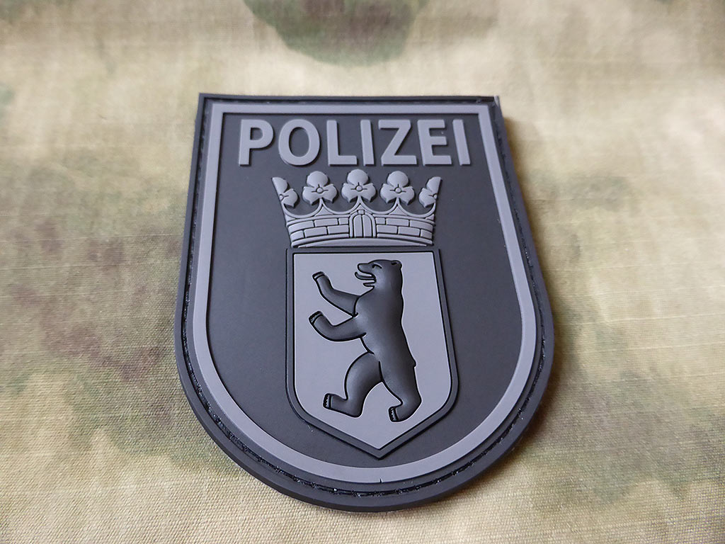 Ärmelabzeichen Polizei Berlin Patch, blackops / 3D Rubber patch