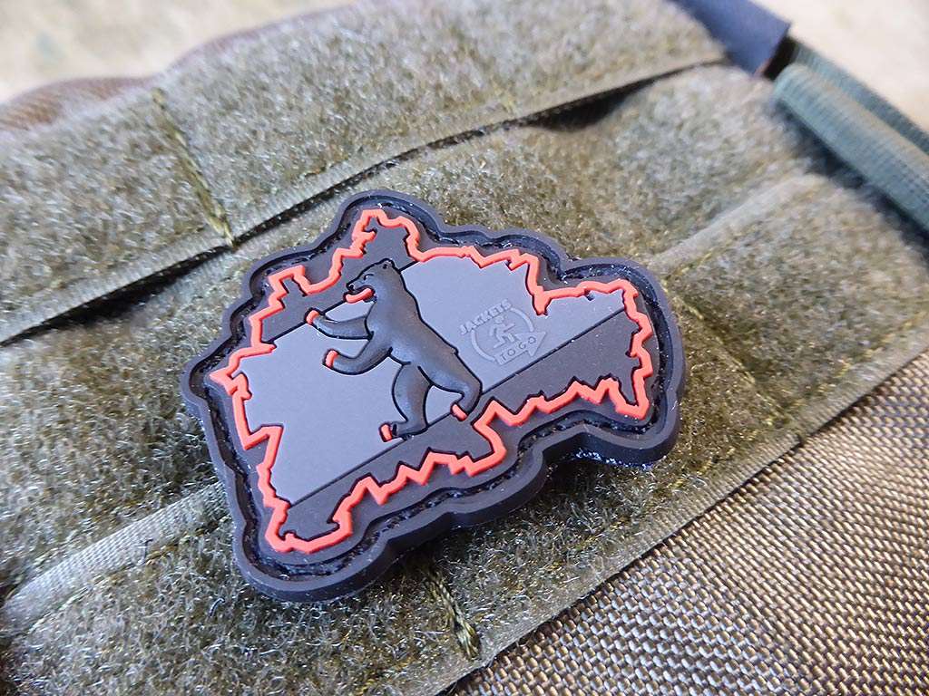 Berliner Bär Flaggen Patch, blackops / 3D Rubber patch