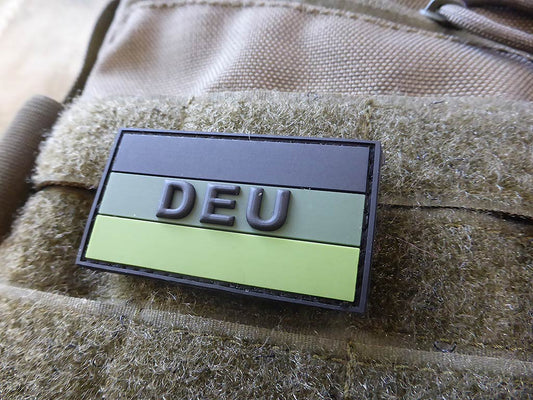 Deutschland Flaggen Patch mit DEU, forest, klein  / 3D Rubber Patch