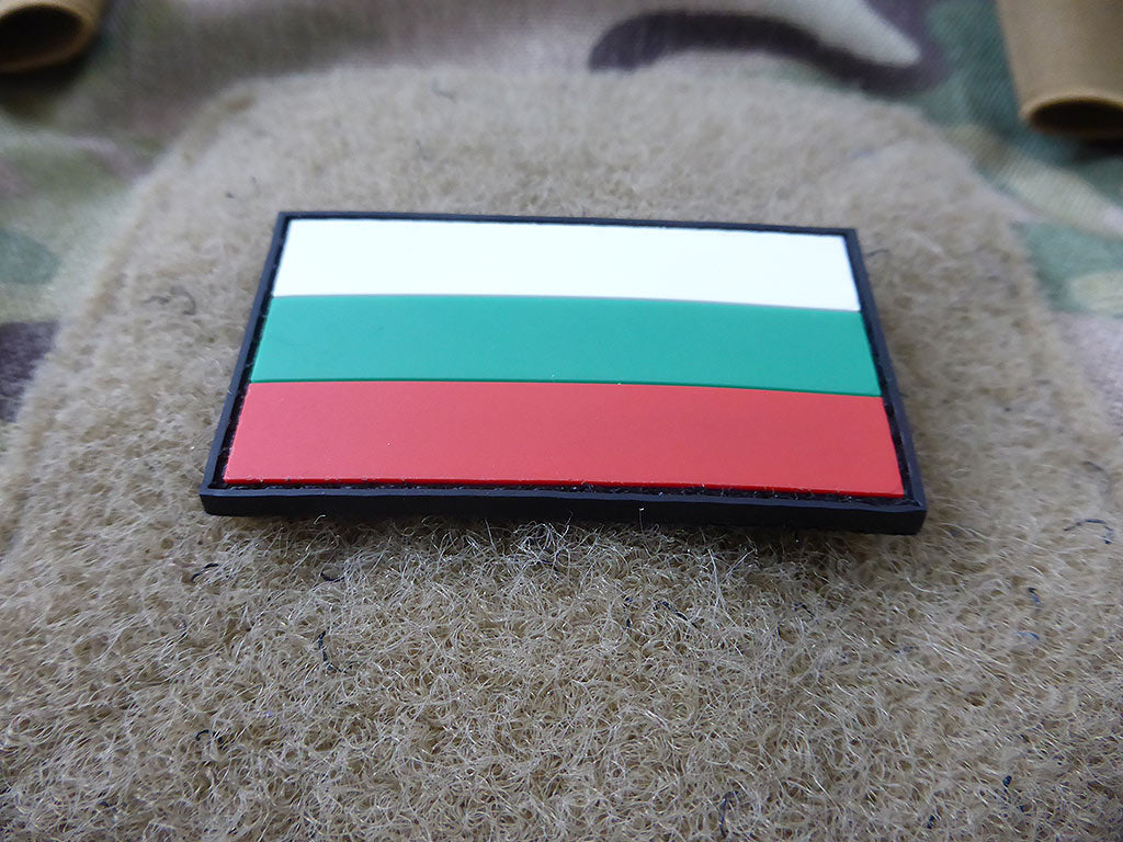 Patch drapeau bulgare, polychrome, petit / Patch en caoutchouc 3D