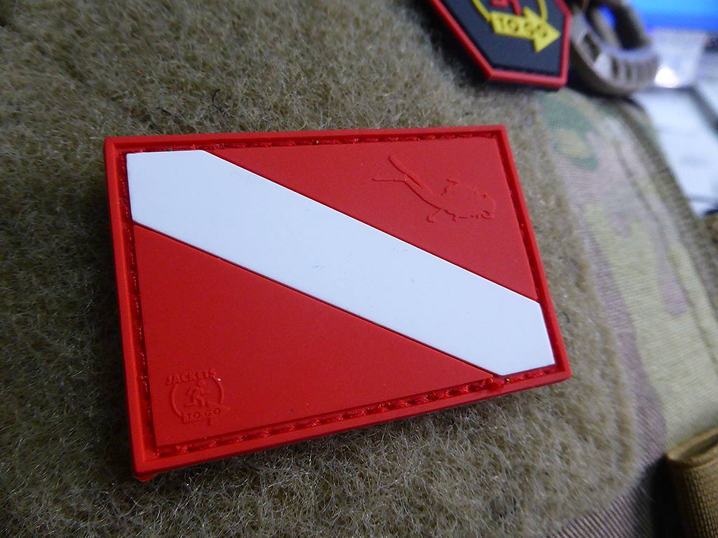 Diver Down Flag Patch, vollfarbig / 3D Rubber Patch