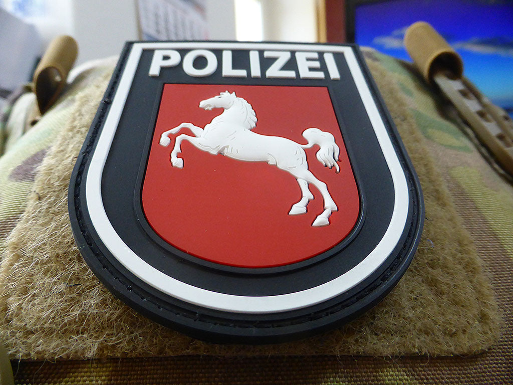 Ärmelabzeichen Polizei Niedersachsen, schwarz / 3D Rubber patch