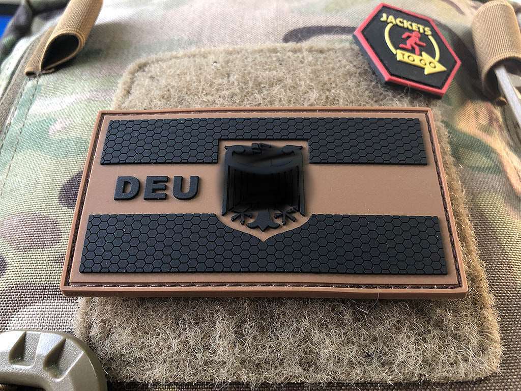 DEU Deutschland Flaggen Patch mit Bundesadler, coyote / 3D Rubber Patch