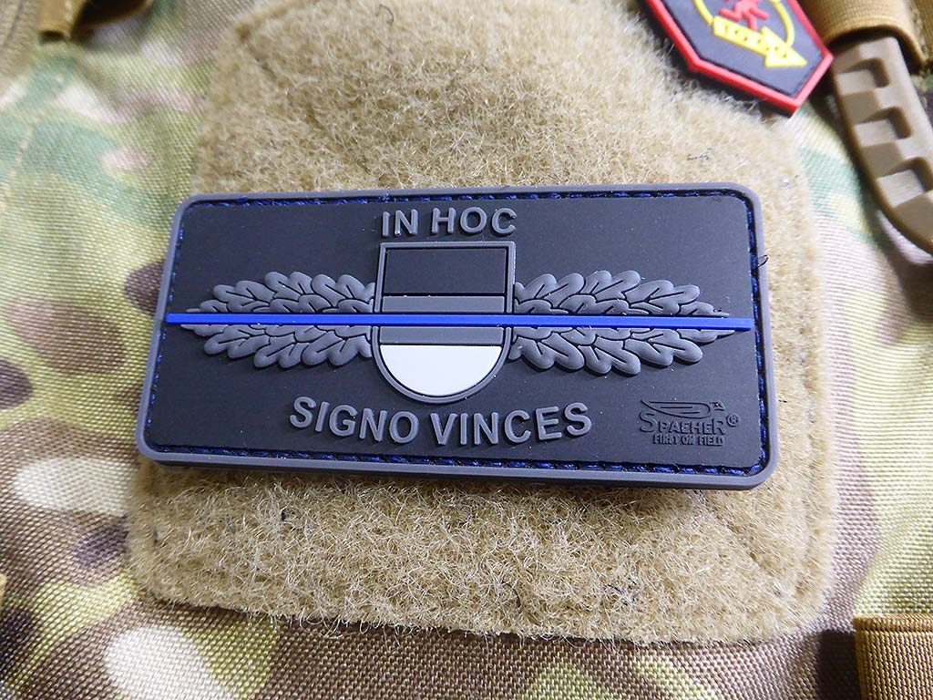 SEK-Patch - in hoc signo vinces -  Thin Blue Line, special edition / 3D Rubber Patch - Patch Snatched