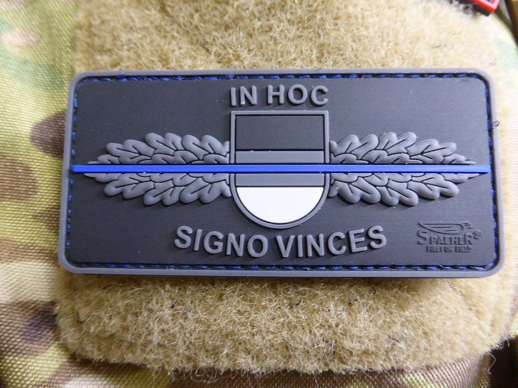 SEK-Patch - in hoc signo vinces -  Thin Blue Line, special edition / 3D Rubber Patch - Patch Snatched